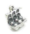 Box of Eggs charm i sterling silver .925 x1 Hen Chickens Egg charmar fjäderfä