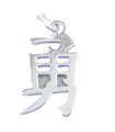 Courage Chinese Character sterling silver charm .925 x 1 charms