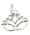 Charm de plata esterlina Flor de loto .925 x 1 Charms de flores