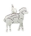 Charm de plata de ley 2D Lamb Sheep .925 x 1 Charms Lambing Lambs