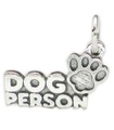 Ciondolo in argento sterling con persona cane .925 x 1 ciondoli per gli amanti dei cani doggy