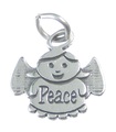 Peace Angel sterling silver charm .925 x1 Angels Protection Skydda charm