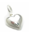 Puffed Hollow liten charm i sterling silver .925 x 1 Hjärta charm