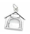 Dog House Photo Holder sterling silver charm .925 x 1 Dogs Photos Hållare