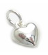 Tiny puffed hollow heart sterling silver charm .925 x 1 Love charms