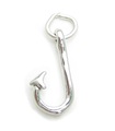 Fish Hook sterling silver charm .925 x 1 Fisherman Fishing Hooks charm