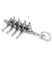 Quattro vogatori e un timoniere in barca charm in argento sterling .925 x 1 Sculling