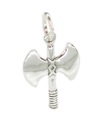 Battle axe sterling silver charm .925 x 1 Double headed axes charms