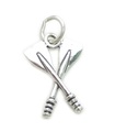 Crossed Oars charm i sterling silver .925 x 1 båtar roddbåtar