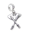 Crossed Oars bead sterling silver charm .925 x 1 rowing charms