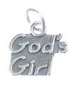 Charm de plata de ley para niña de los dioses .925 x 1 Bautizo de las oraciones sagradas de Dios