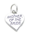 Mutter der Braut Herz Sterling Silber Charm .925 x 1 Hochzeitscharme