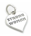 Strong Woman Herz Sterling Silber Charm .925 x 1 Strength Women Charms