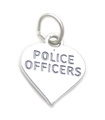 Agents de police coeur breloque en argent sterling .925 x 1 breloques d'officier de loi