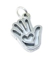 Dije de plata de ley Love in Hand .925 x 1 Dijes de manos cariñosas amorosas