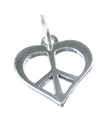 Peace and Love Heart charm i sterling silver .925 x 1 Hjärta charm