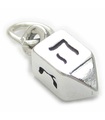 Dije de plata esterlina Dreidel .925 x 1 dijes de juego judío