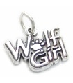 Wolf Girl charm i sterling silver .925 x 1 Wolves Girls charm