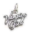 Vampire Girl charm i sterling silver .925 x 1 Skräck och vampyrer charm