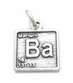 Charm de plata de ley con bario Ba Element .925 x 1 Charms químicos