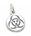 Biohazard Virus charm i sterling silver .925 x 1 Bio Hazard Biologiska faror