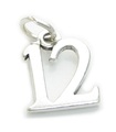 Nummer 12 Zwölf Sterling Silber Charm .925 x 1 Age Days Numbers Charms