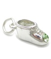 Charme en argent sterling de chaussure de bébé de pierre de naissance d'août .925 x1 pierres de naissance