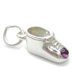 February Birthstone baby shoe strlng silver charm .925 x1 Birthstones