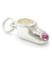 October Birthstone baby shoe sterlng silver charm .925 x1 Birthstones