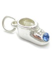 September Birthstone baby shoe silver charm .925 x 1 Birthstones