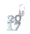 2017 års charm i sterling silver .925 x 1 års födelsedagsexamen