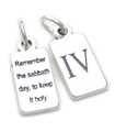 Fourth Commandment sterling silver charm .925 x 1 4th Commandments charms