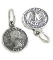 Washingston Quarter TINY charm i sterling silver .925 x 1 mynt charm