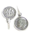 Roosevelt Dime TINY charm i sterling silver .925 x 1 Dimes mynt charm