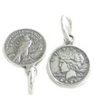 Peace silver Dollar TINY charm i sterling silver .925 x 1 dollar charm