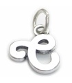 Script Letter C Initial charm i sterling silver .925 x 1 Bokstäver