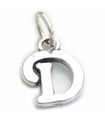 Script Letra D Inicial Charm en plata de primera ley .925 x 1 Charms de letras