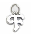 Script Letter F Initial charm i sterling silver .925 x 1 Bokstäver