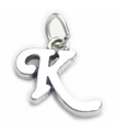 Script Letter K Initial charm i sterling silver .925 x 1 Bokstäver