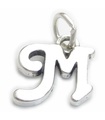 Script lettera M iniziale charm in argento sterling .925 x 1 lettere charms