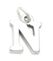 Lettera N iniziale charm in argento sterling .925 x 1 ciondolo con ciondoli lettere