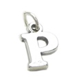 Lettera P iniziale charm in argento sterling .925 x 1 ciondolo con ciondoli lettere