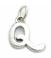 Script Letter Q Initial charm i sterling silver .925 x 1 Bokstäver