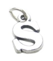 Lettera S iniziale charm in argento sterling .925 x 1 ciondolo con ciondoli lettere