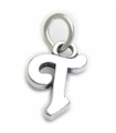 Script lettera T iniziale charm in argento sterling .925 x 1 lettere charms