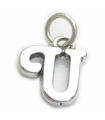 Script lettera U iniziale charm in argento sterling .925 x 1 lettere charms