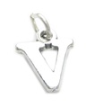 Lettera V iniziale charm in argento sterling .925 x 1 ciondolo con ciondoli lettere