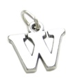 Lettera W iniziale charm in argento sterling .925 x 1 ciondolo con ciondoli lettere