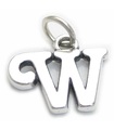 Script Letter W Initial sterling silver charm .925 x 1 Bokstäver charm