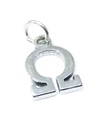 Breloque en argent sterling Alphabet grec Omega .925 x 1 Breloques de symbole de lettres